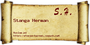 Stanga Herman névjegykártya